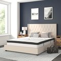 Flash Furniture Queen Size Beige Fabric Platform Bed & Mattress HG-BM10-35-GG